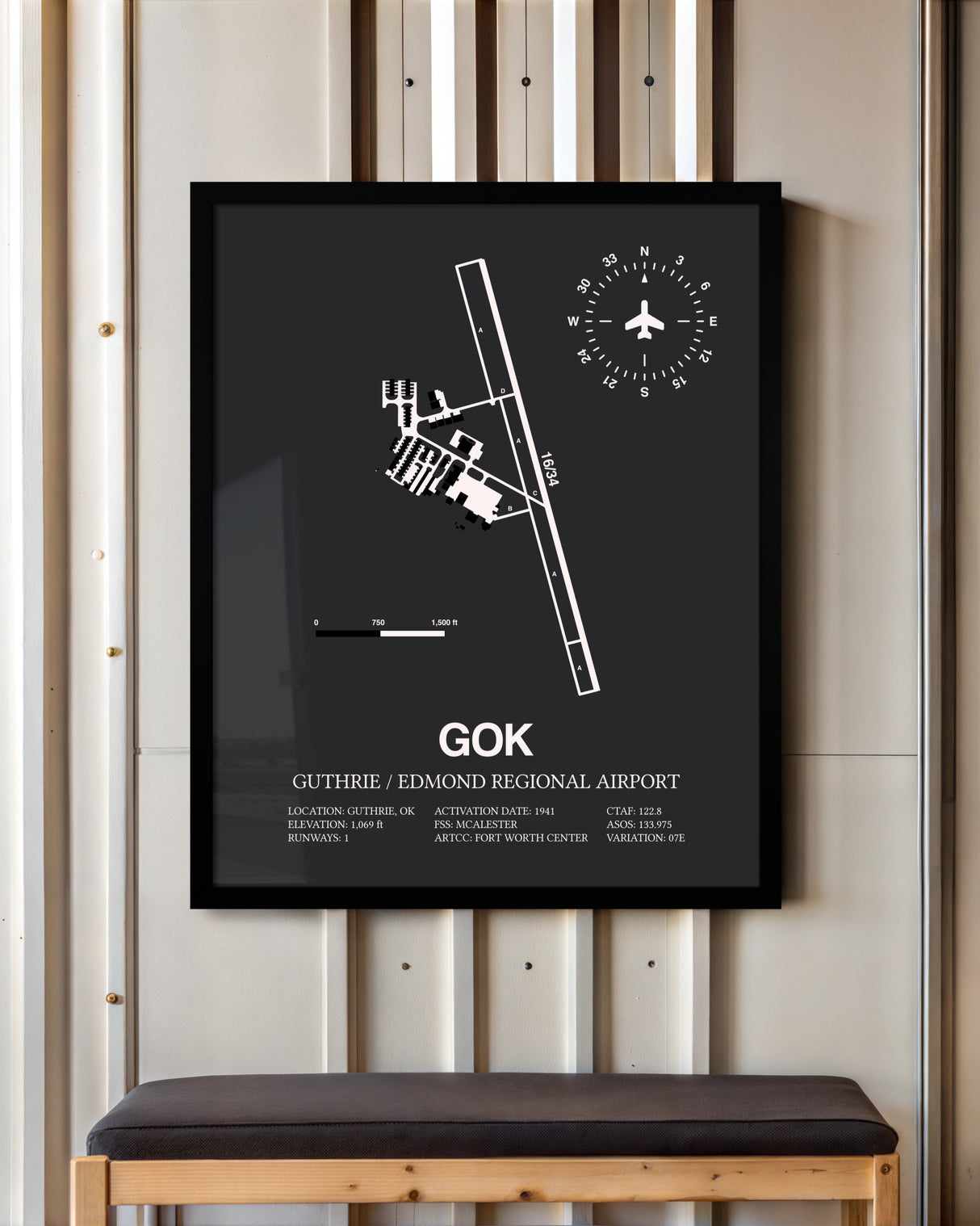 Frame color options for Guthrie / Edmond Regional Airport Wall Art