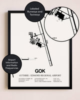 Framed Guthrie / Edmond Regional Airport layout wall art poster