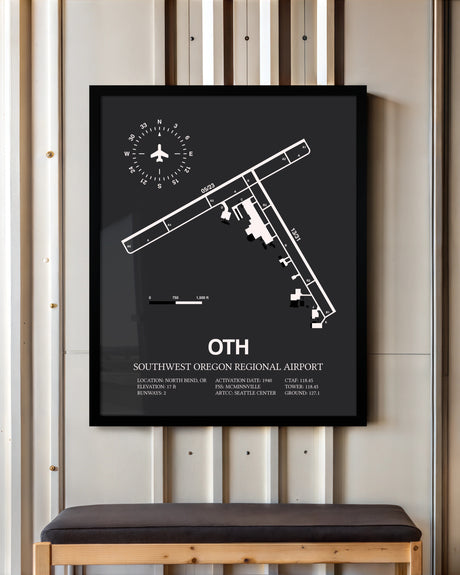 Frame color options for Southwest Oregon Regional Airport Wall Art