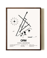 Sywell Aerodrome aviation print in walnut frame
