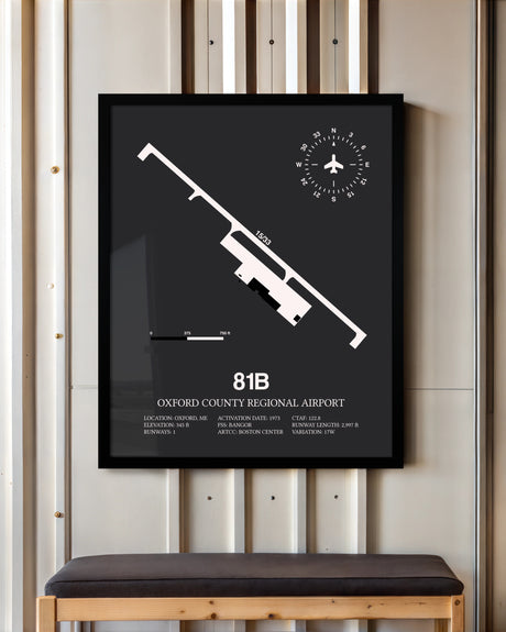 Frame color options for Oxford County Regional Airport Wall Art