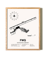 Rostraver Airport framed print in natural wood frame