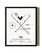 Framed Clintonville Municipal Airport wall art poster in black frame