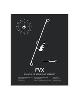 Gray Framed Farmville Regional Airport layout wall art poster