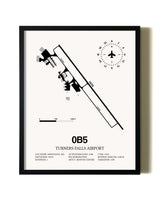 Framed Turners Falls Airport wall art poster in black frame
