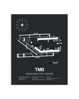 Gray Framed Miami Executive Airport layout wall art poster