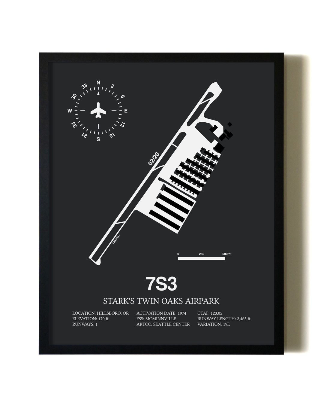 Unframed Stark's Twin Oaks Airpark map print poster
