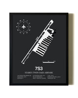 Unframed Stark's Twin Oaks Airpark map print poster