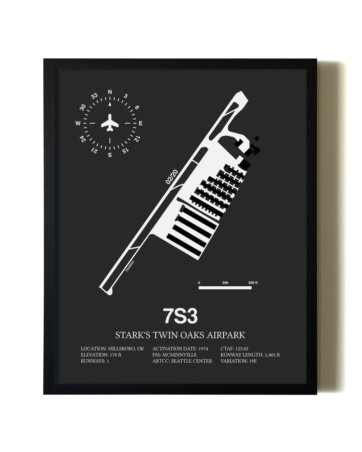 Unframed Stark's Twin Oaks Airpark map print poster