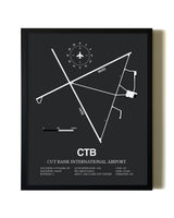 Unframed Cut Bank International Airport map print poster