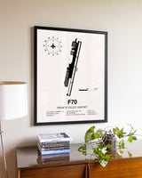 French Valley Airport aviation wall décor in black wood frame