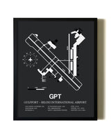 Unframed Gulfport-Biloxi International Airport map print poster