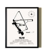 Framed Whidbey Island Naval Air Station (Ault Field) Airport wall art poster in black frame