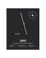 Gray Framed Blue Ridge Flightpark Airport layout wall art poster