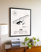 Lorain County Regional Airport aviation wall décor in black wood frame