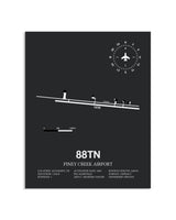 Gray Framed Piney Creek Airport layout wall art poster