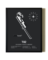 Unframed Gillespie County Airport map print poster