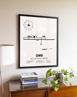 De Kalb County Airport aviation wall décor in black wood frame
