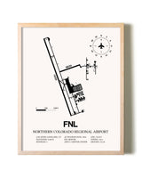 Northern Colorado Regional Airport framed wall art in white frame