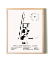 Sulphur Springs Municipal Airport framed wall art in white frame