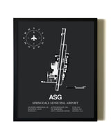 Unframed Springdale Municipal Airport map print poster