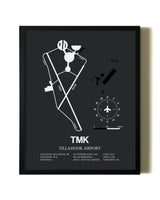 Unframed Tillamook Airport map print poster