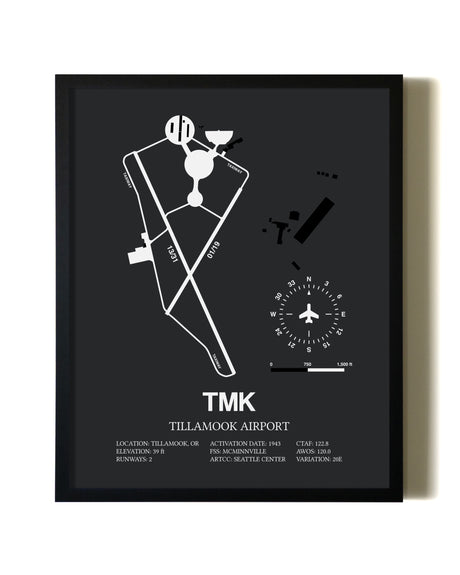Unframed Tillamook Airport map print poster