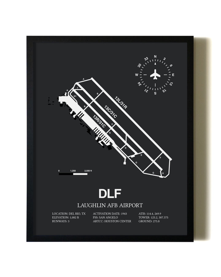 Unframed Laughlin AFB Airport map print poster