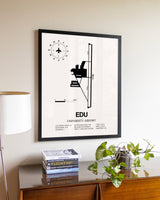 University Airport aviation wall décor in black wood frame