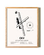 Outlaw Field Airport framed print in natural wood frame