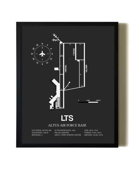 Unframed Altus Air Force Base map print poster