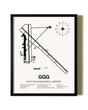 Framed East Texas Regional Airport wall art poster in black frame