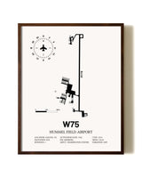 Hummel Field Airport aviation print in walnut frame