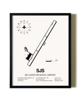 Framed Big Sandy Regional Airport wall art poster in black frame