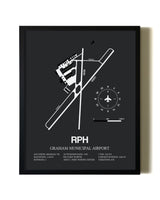 Unframed Graham Municipal Airport map print poster
