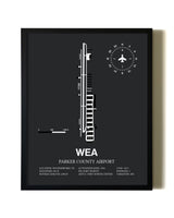 Unframed Parker County Airport map print poster