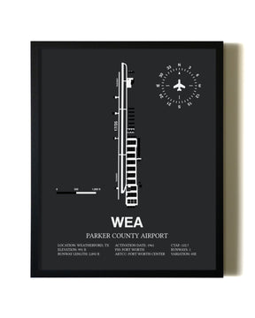 Unframed Parker County Airport map print poster
