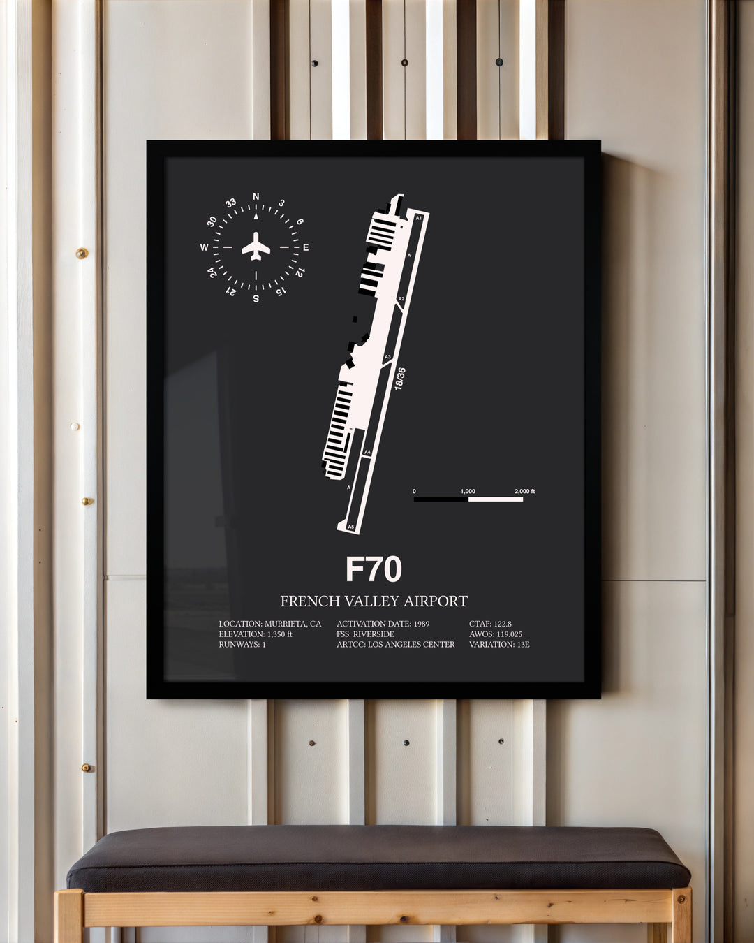 Frame color options for French Valley Airport Wall Art