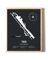 Lajes Airport framed wall art in white frame