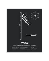 Gray Framed Enid Woodring Regional Airport layout wall art poster