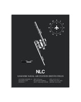 Gray Framed Lemoore Naval Air Station (Reeves Field) layout wall art poster