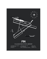 Gray Framed Flagler Executive Airport layout wall art poster