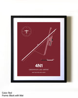 Greenwood Lake Airport aviation wall décor in black wood frame