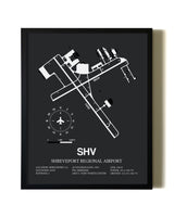 Unframed Shreveport Regional Airport map print poster