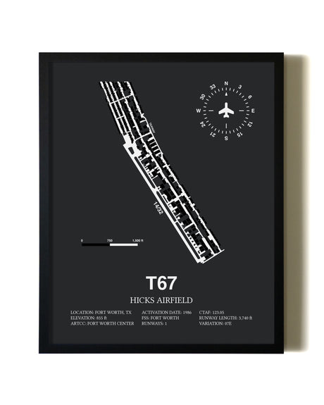 Unframed Hicks Airfield map print poster