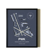 Framed Chicago Executive Airport wall art poster in black frame
