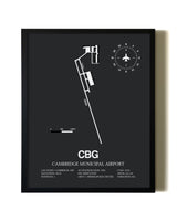 Unframed Cambridge Municipal Airport map print poster