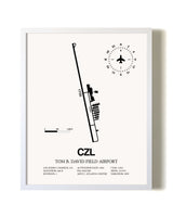 Tom B. David Field Airport airport map poster in oak frame