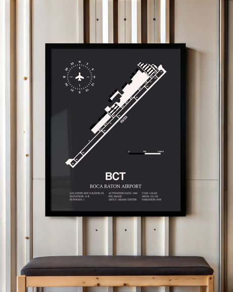 Frame color options for Boca Raton Airport Wall Art