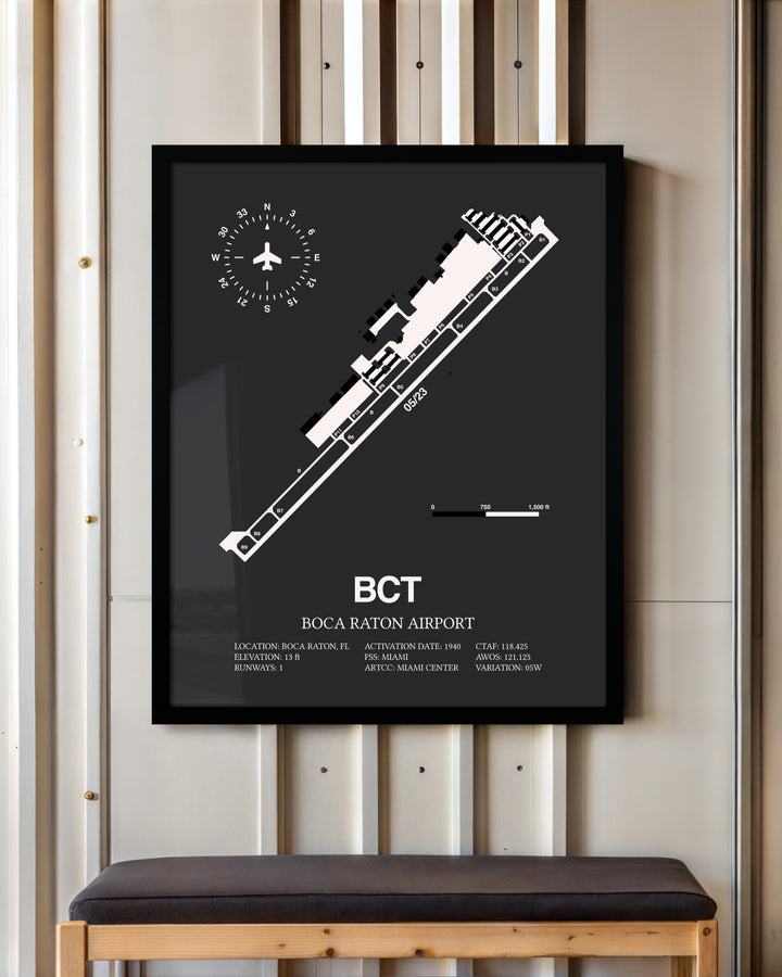 Frame color options for Boca Raton Airport Wall Art